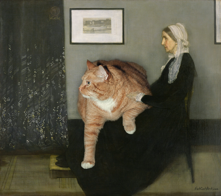 James Abbott McNeill Whistler. Arrangement in Grey, Black and Ginger No. 1 Whistler's Mother with the Cat