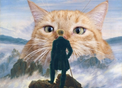 Caspar David Friedrich, Wanderer and the cat above the sea of fog
