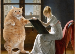 Marie-Denise Villers, Young woman drawing a cat