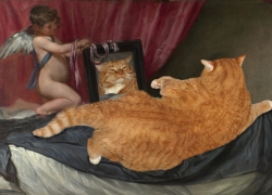 Fat Cat And Angel Original Art