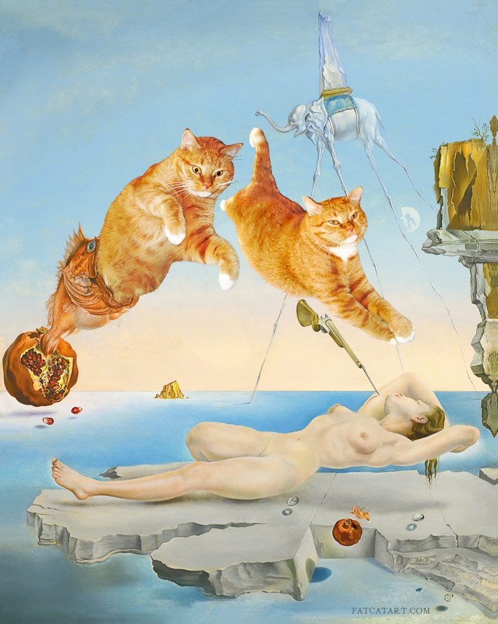 Salvador Dali, Dream caused by the Flight of a Bee around a Pomegranate a Second before Waking up, the safer version