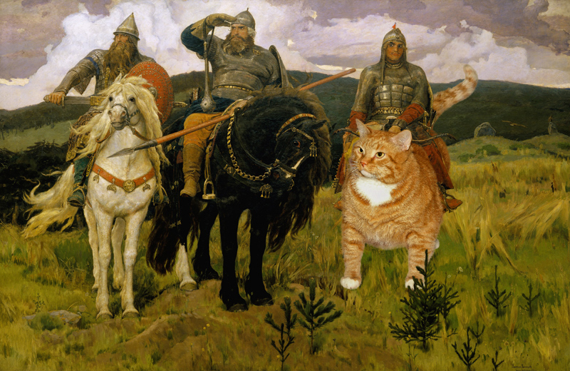 Viktor Vasnetsov, Russian Heroes (Bogatyri) and the Russian Hero Cat