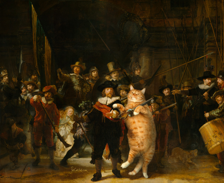 Rembrandt Harmenszoon van Rijn, The Night Watch (Company of Frans Banning Cocq and the Cat)
