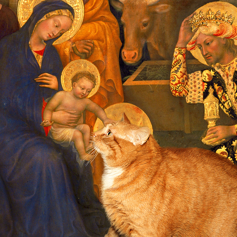 Gentile da Fabriano, The Adoration of the Cat, detail