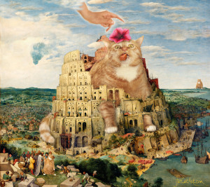 Pieter Bruegel the Elder, The Tower of Babel Cat crushed by a flower