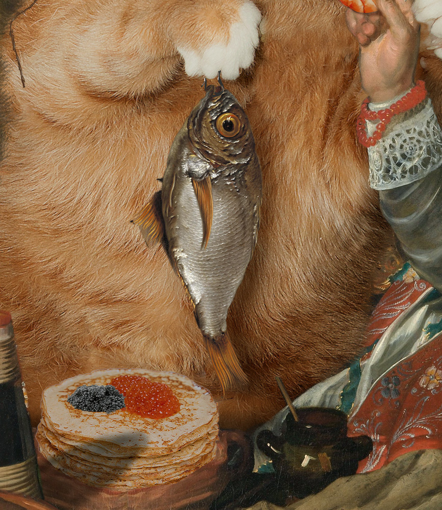 Frans Hals, Merry cat feeders at Shrovetide, detail