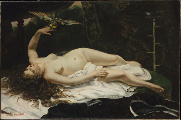 Gustave Courbet, Woman with a Parrot, from the Metropolitan Museum collection