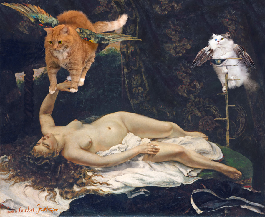 Gustave Courbet, Woman with winged cats
