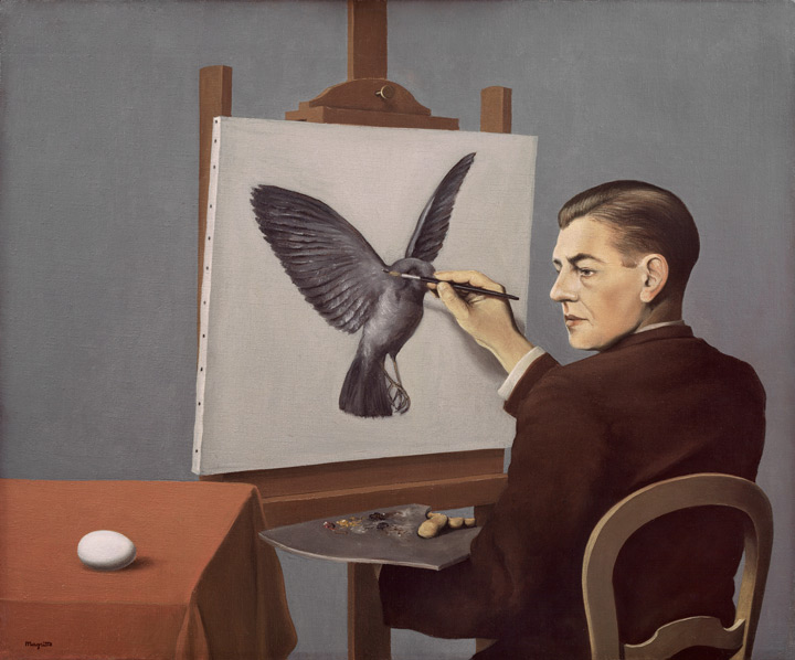 Rene Magritte, Clairvoyance, commonly known version