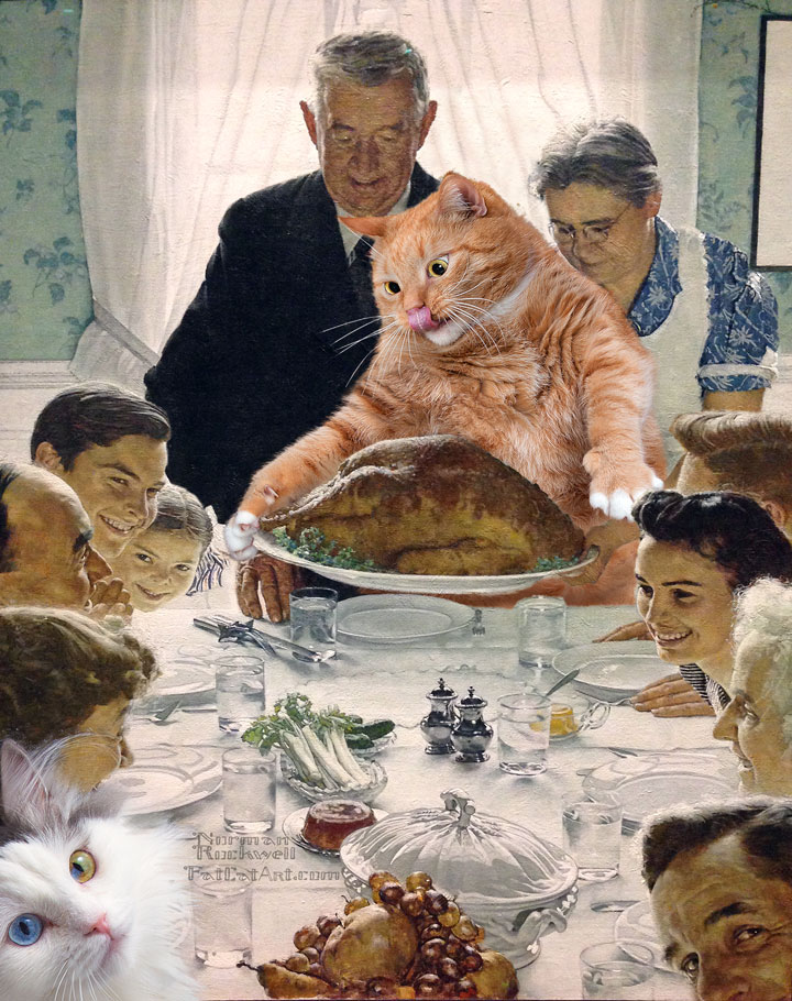 Norman Rockwell, Freedom from Want: Give you Turkey to the Cat