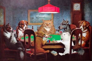 C.M. Coolidge, Dogs and Cats Playing Poker