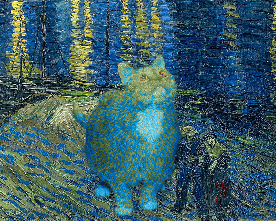 Vincent van Gogh, Furry Starry Night over the Rhone, detail