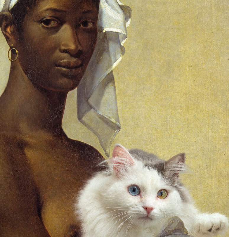 Marie-Guillemine Benoist, Portrait of Madeleine and David Bowie, aka Portrait of a black woman with a white cat