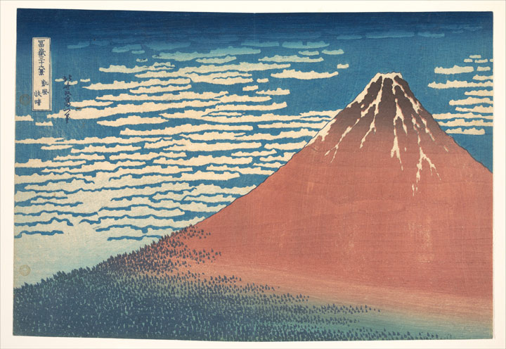 Katsushika Hokusai, South Wind, Clear Sky, also known as Red Fuji, the Metropolitan Museum of Ar