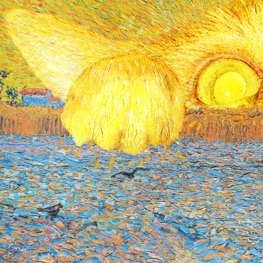 Vincent Van Gogh, "The Sower at the Cat Sunset", detail