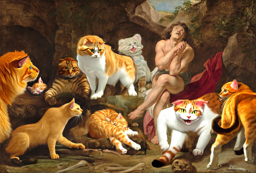 Daniel saved from lions by Adobe Firefly in 2023