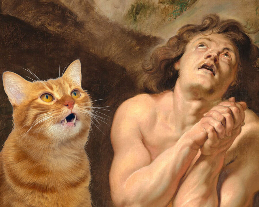 Peter Paul Rubens, Daniel in the Lions turned into Ginger Kittens' Den, detail