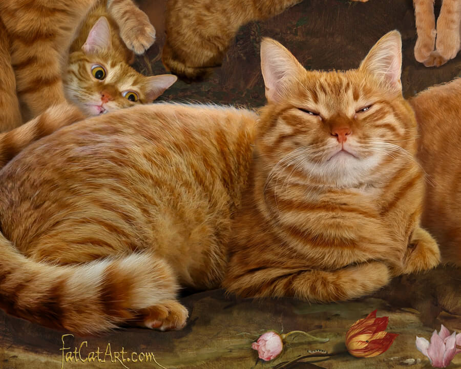 Peter Paul Rubens, Daniel in the Lions turned into Ginger Kittens' Den, detail