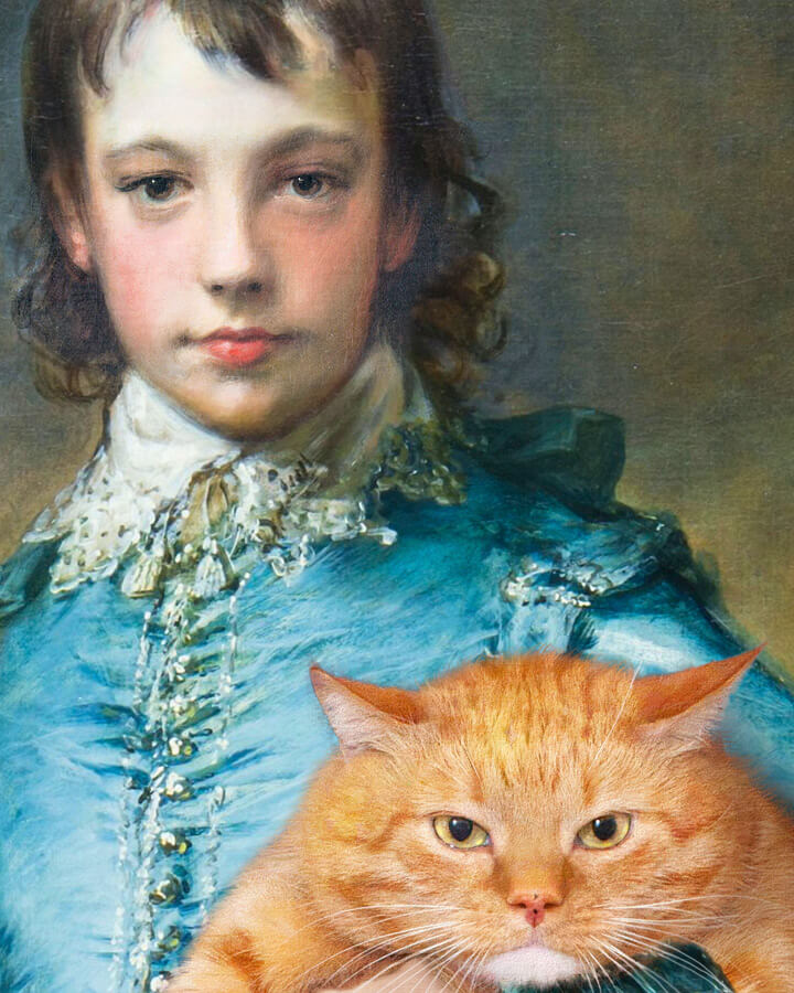 Thomas Gainsborough, The Blue Boy and the Ginger Cat, detail