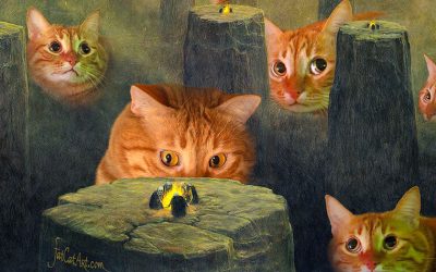 Zdzisław Beksinski, In Search of the Lost Title. Dystopia explored by giant cats